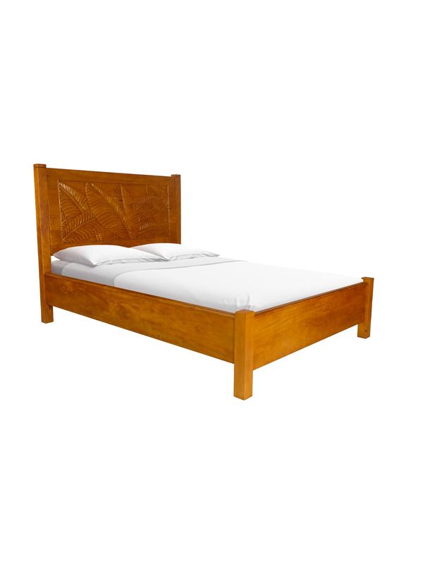 Mango Palm Leaf Platform Bed | Papaya stain