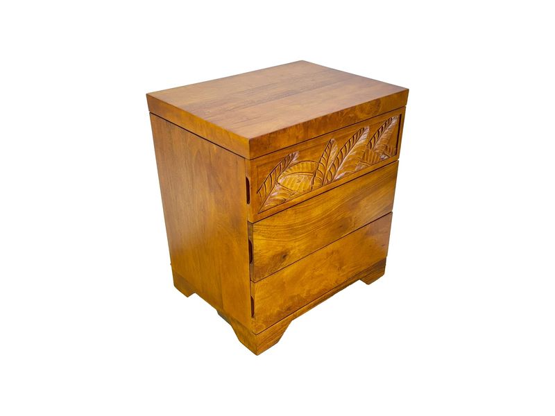Mango Palm Leaf Nightstand - Papaya stain