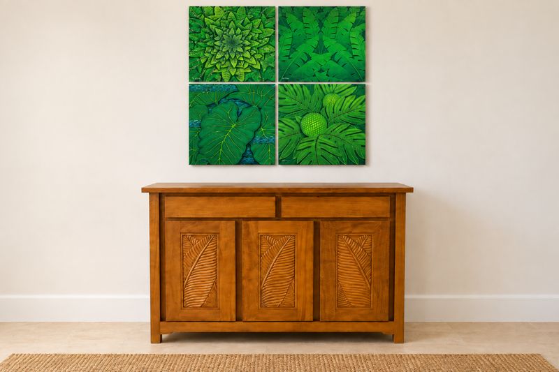 Mango Botanical Buffet w/ 3 Doors - Papaya stain