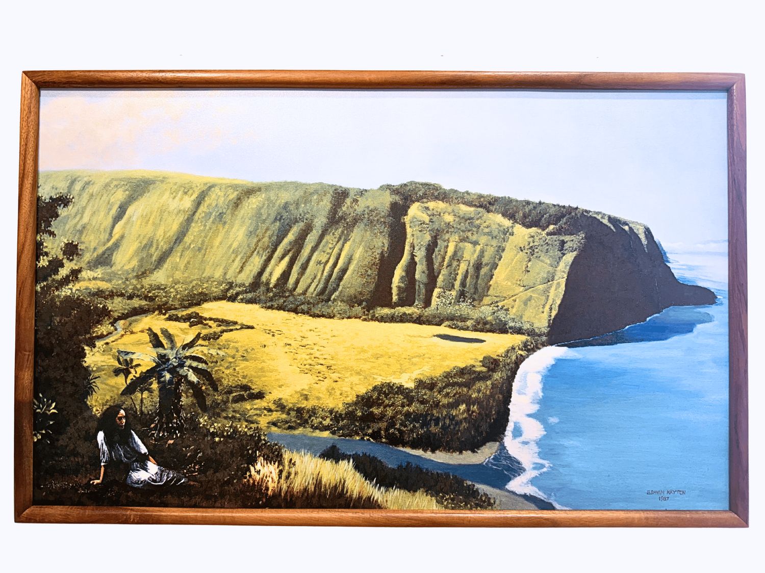 "Waipi'o Valley" - 22" x 36" Giclee with Koa Frame
