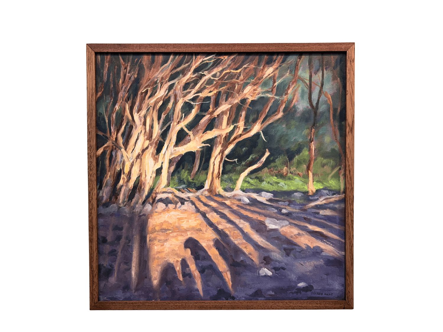 "Bravery #2" - Original Oil on Canvas 24" x 24" Mahogany Frame