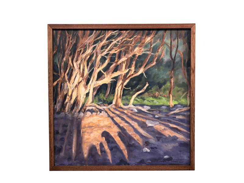 "Bravery #2" - Original Oil on Canvas 24" x 24" Mahogany Frame