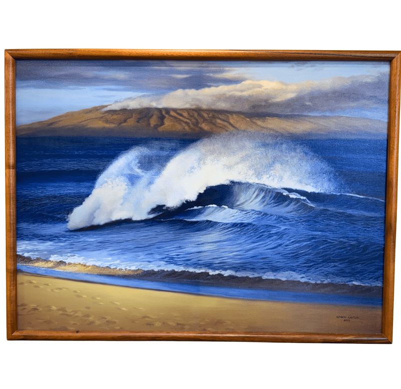"Nalu" - 22" x 29.5 " Giclee on Canvas with Koa Frame