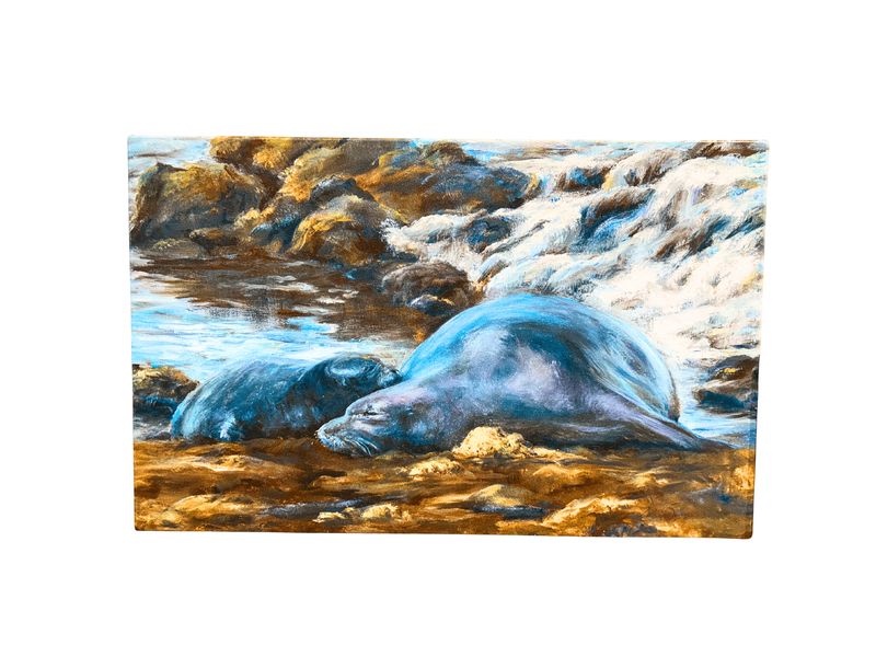 "Kaulana and His Mom" -  12" x 19" Giclee Gallery warp