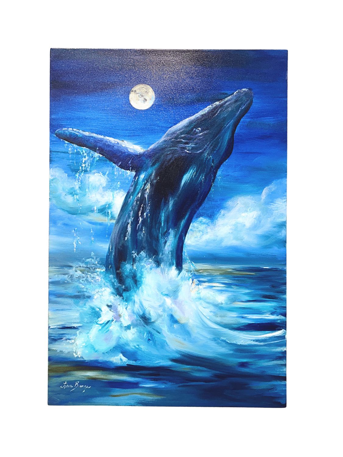 "Under the Hawaiian Moon" -  20" x 30" - Original Oil Gallery Wrao