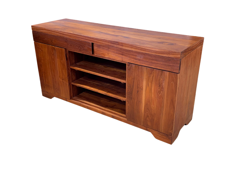 Modern Teak Media Stand
