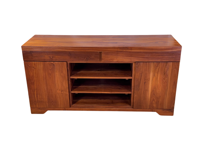 Teak Modern Media Stand