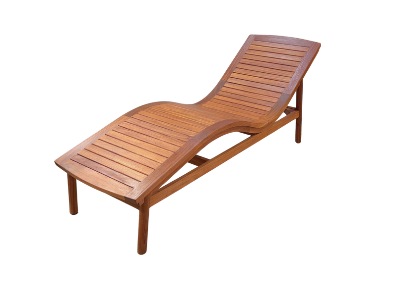 Teak Curved Lounger
