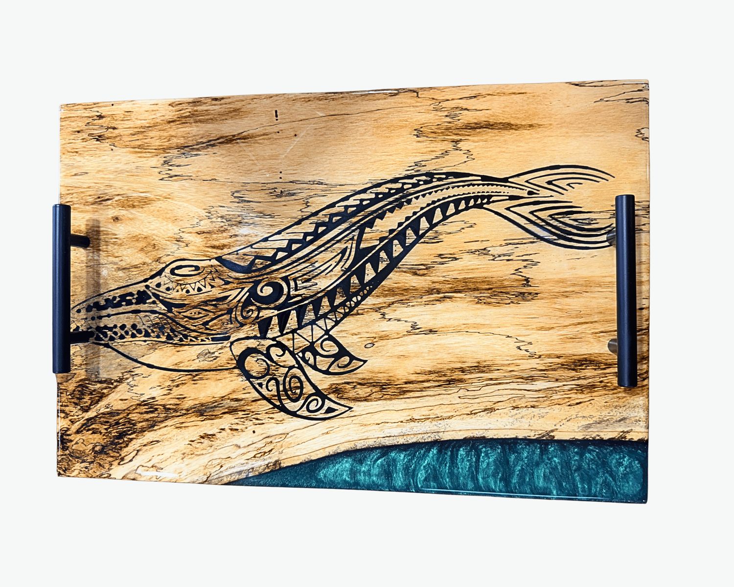 Hand Crafted Robusta Wood Whale Serving Board