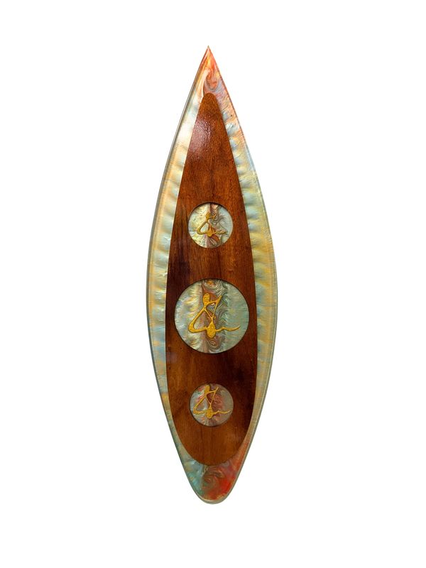 Paddler Surfboard Art w/ cotton candy colors - 30" x 9"  - jhw107