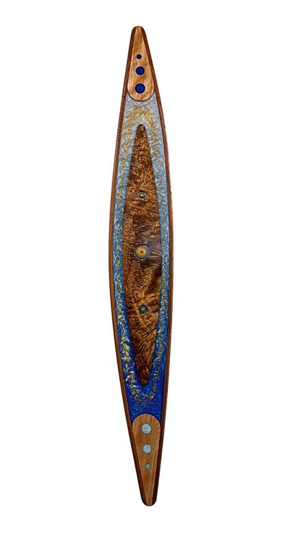 Blue &amp; Gold Wall Art - 49" x 7" - 145jhw
