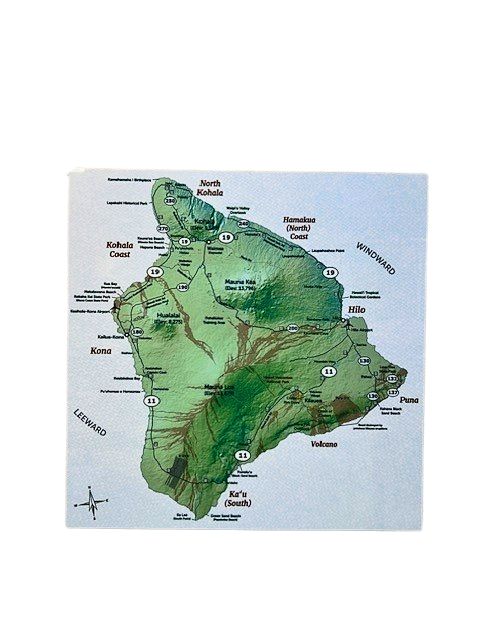 Big Island on Metal 16" x 16" Map