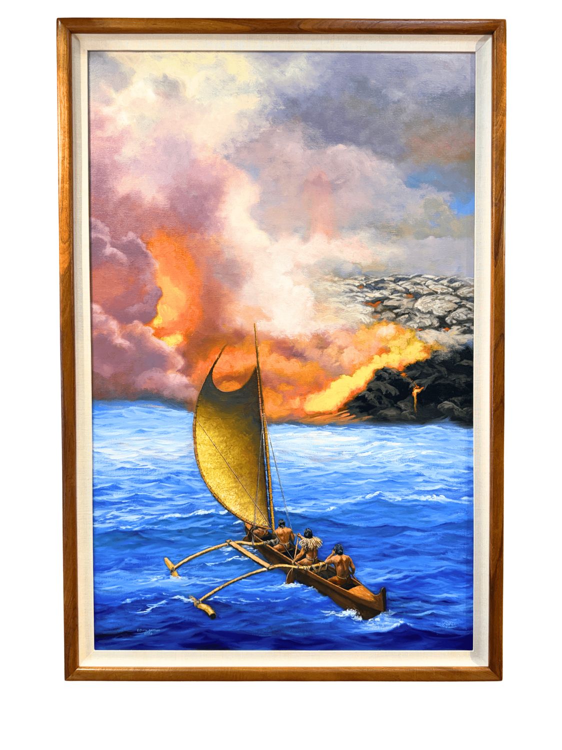 "Surging Force" - "36 x 56" Original Oil On Canvas with Koa Frame