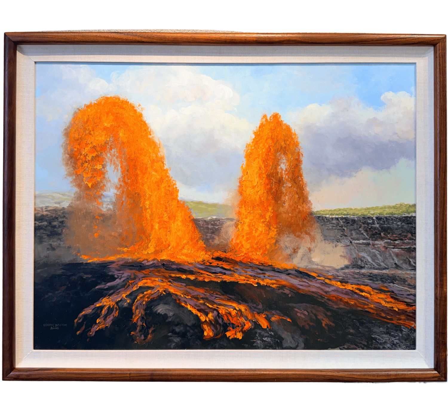 "Twins" - 24" x 31.25" Original Oil On Canvas with Koa Frame