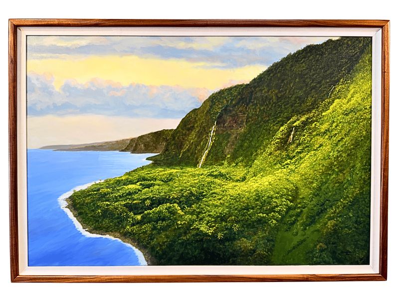 "Laupahoehoe Nui" - 40" x 60" Original Oli On canvas with Koa Frame