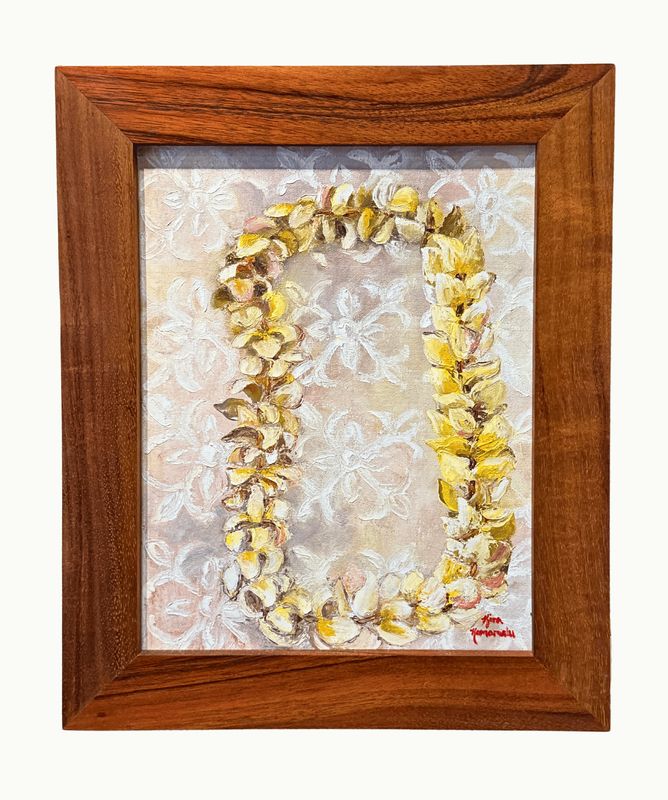 "Lei Pau Melia" - 14" x 17" Original Oil With Koa Frame
