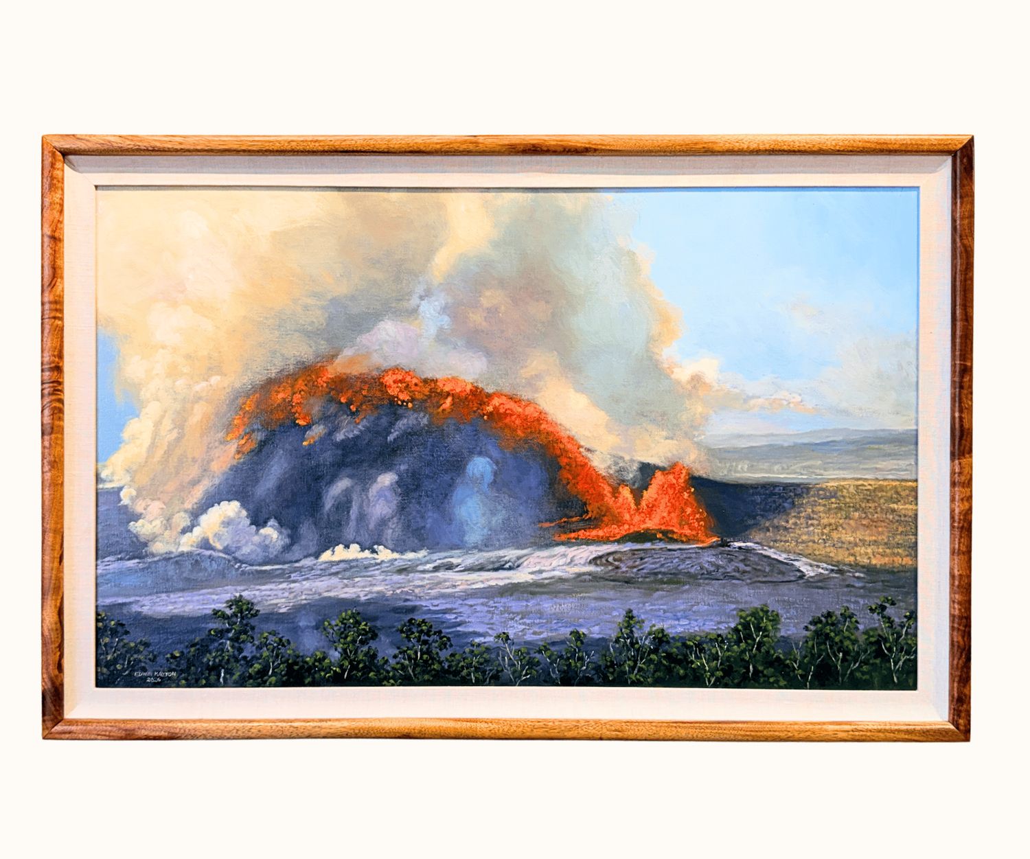 "Occasional Mayhem" - 24" x 39" Original Oil on Canvas with Koa Frame