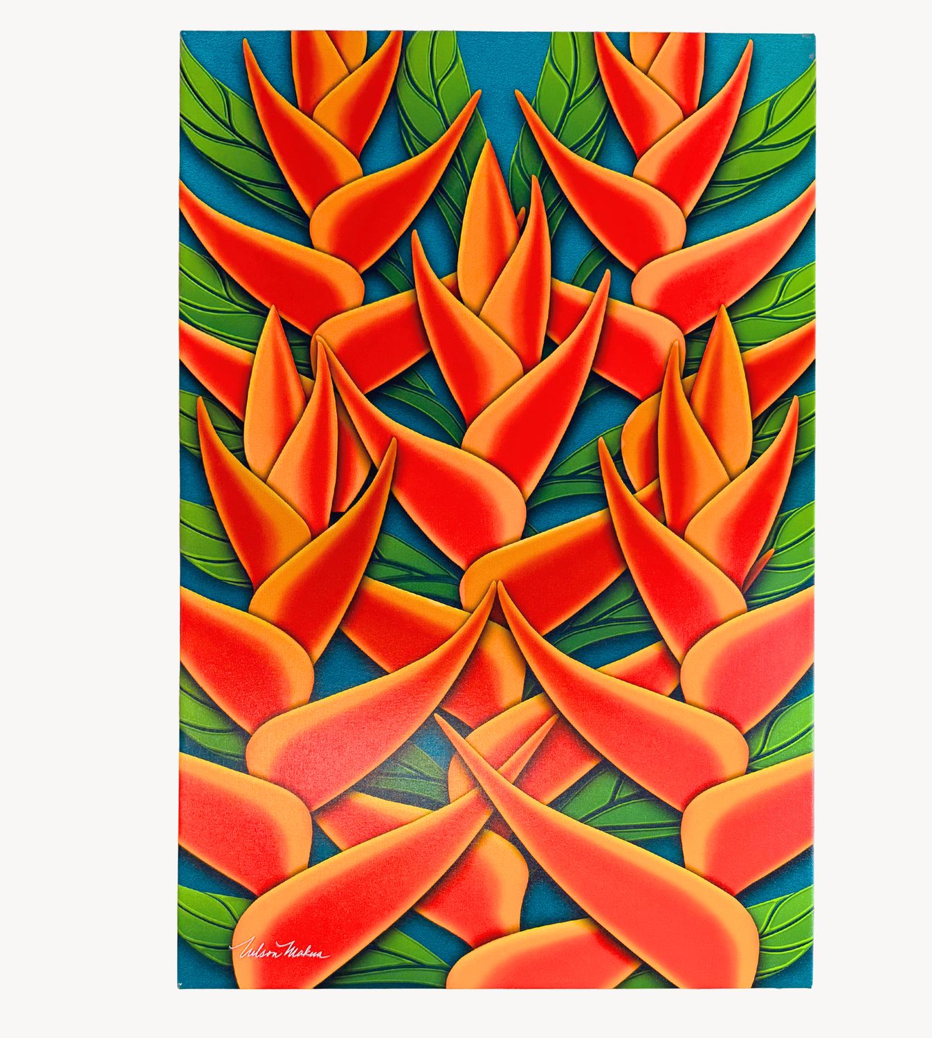 "Rainbow Heliconias" - Digital Art - "36.5 x 23"