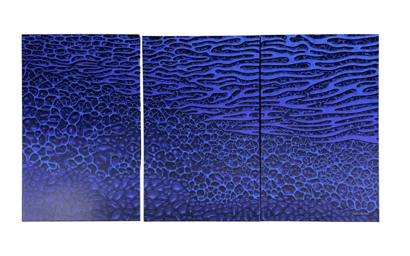 "Above and Below" - 60.5" x 32"  Original Digital Triptych