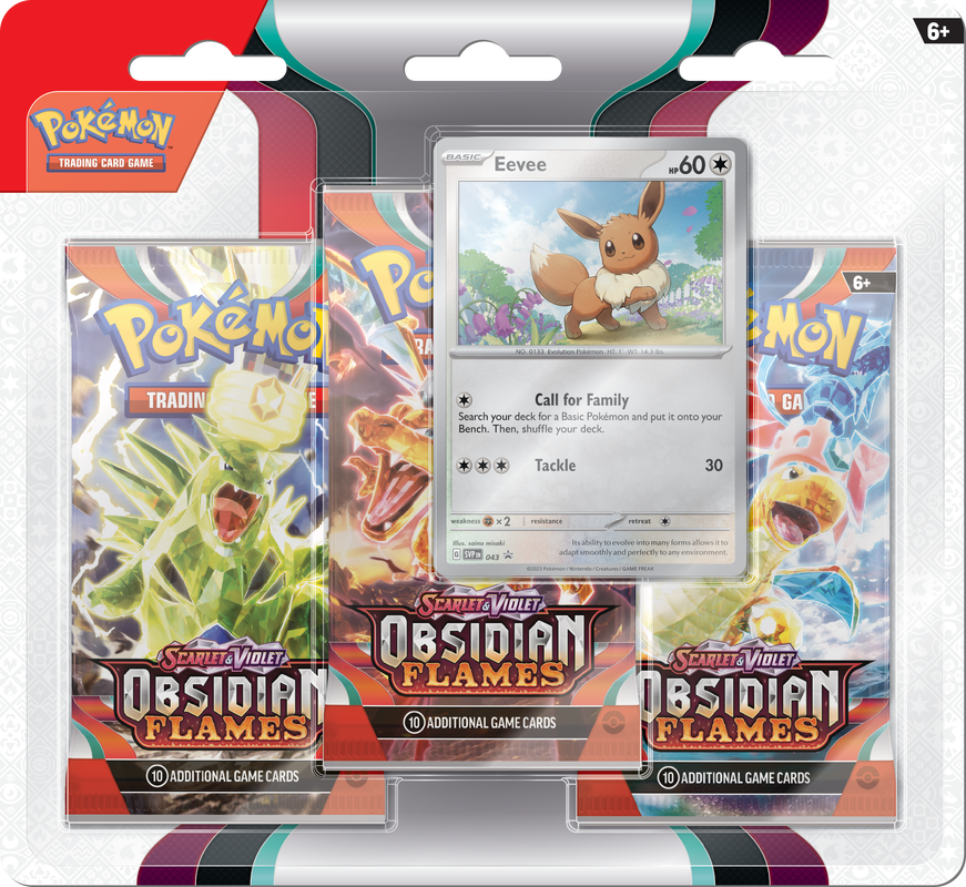 POKEMON SV3 OBSIDIAN FLAMES 3PK BLISTER- EEVEE