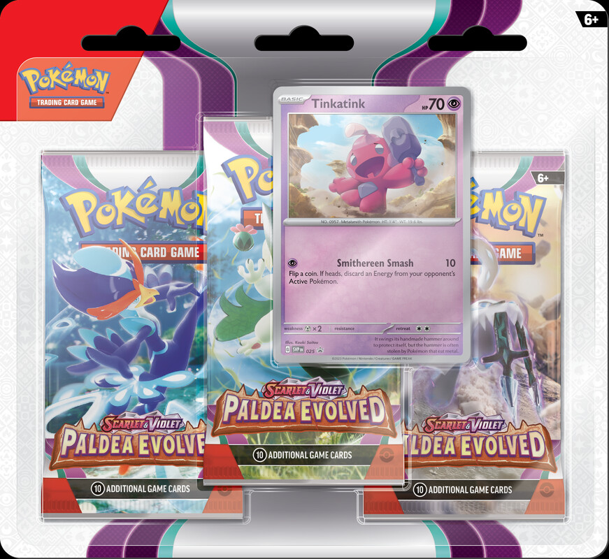 POKEMON SV2 PALDEA EVOLVED 3PK BLISTER- TINKATINK