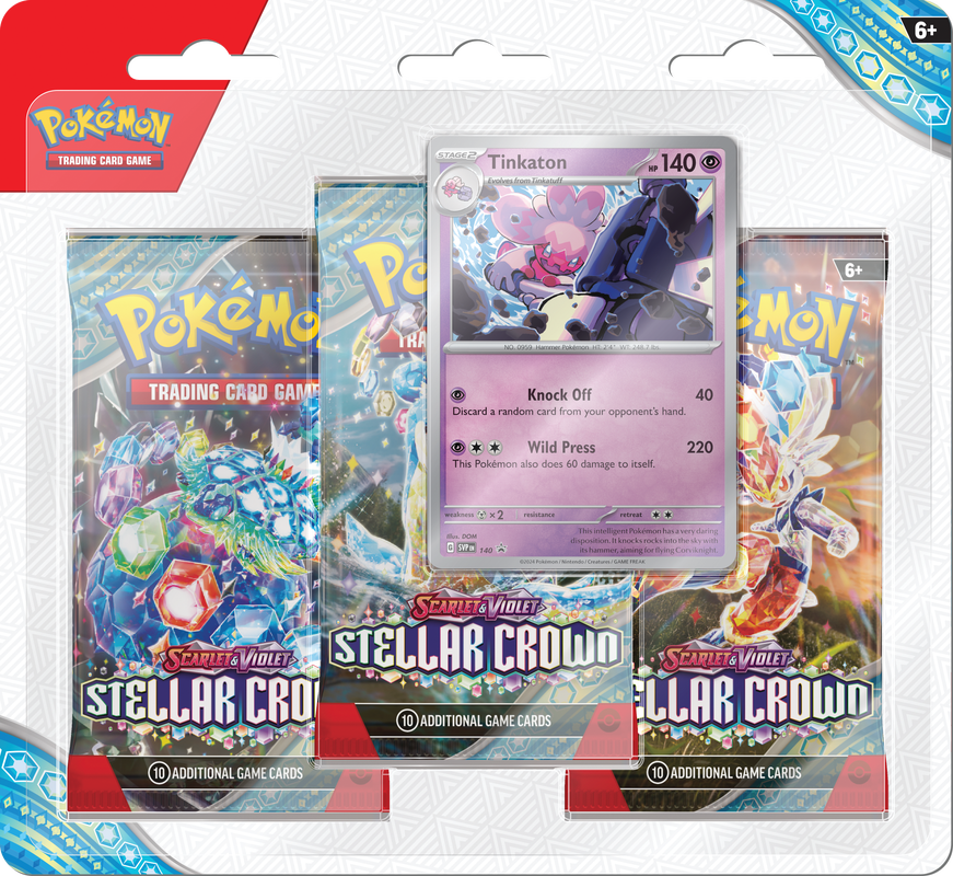 POKEMON SV7 STELLAR CROWN 3PK BLISTER - TINKATON