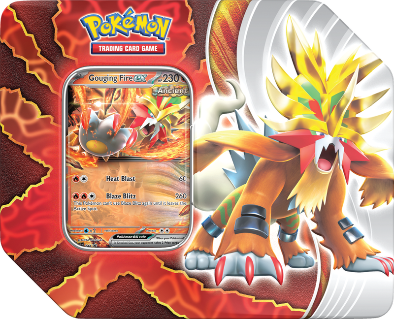 POKEMON PARADOX DESTINIES TIN - GOUGING FIRE EX