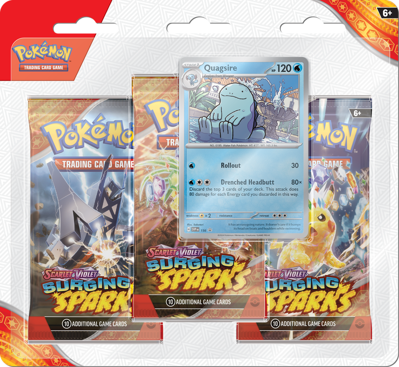 POKEMON SV8 SURGING SPARKS 3PK BLISTER - QUAGSIRE