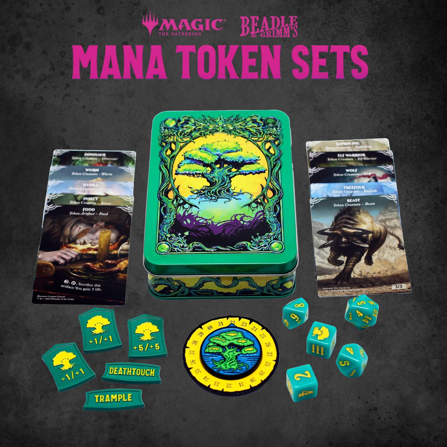 BEADLE &amp; GRIMM&#39;S MTG MANA TOKEN SET GREEN