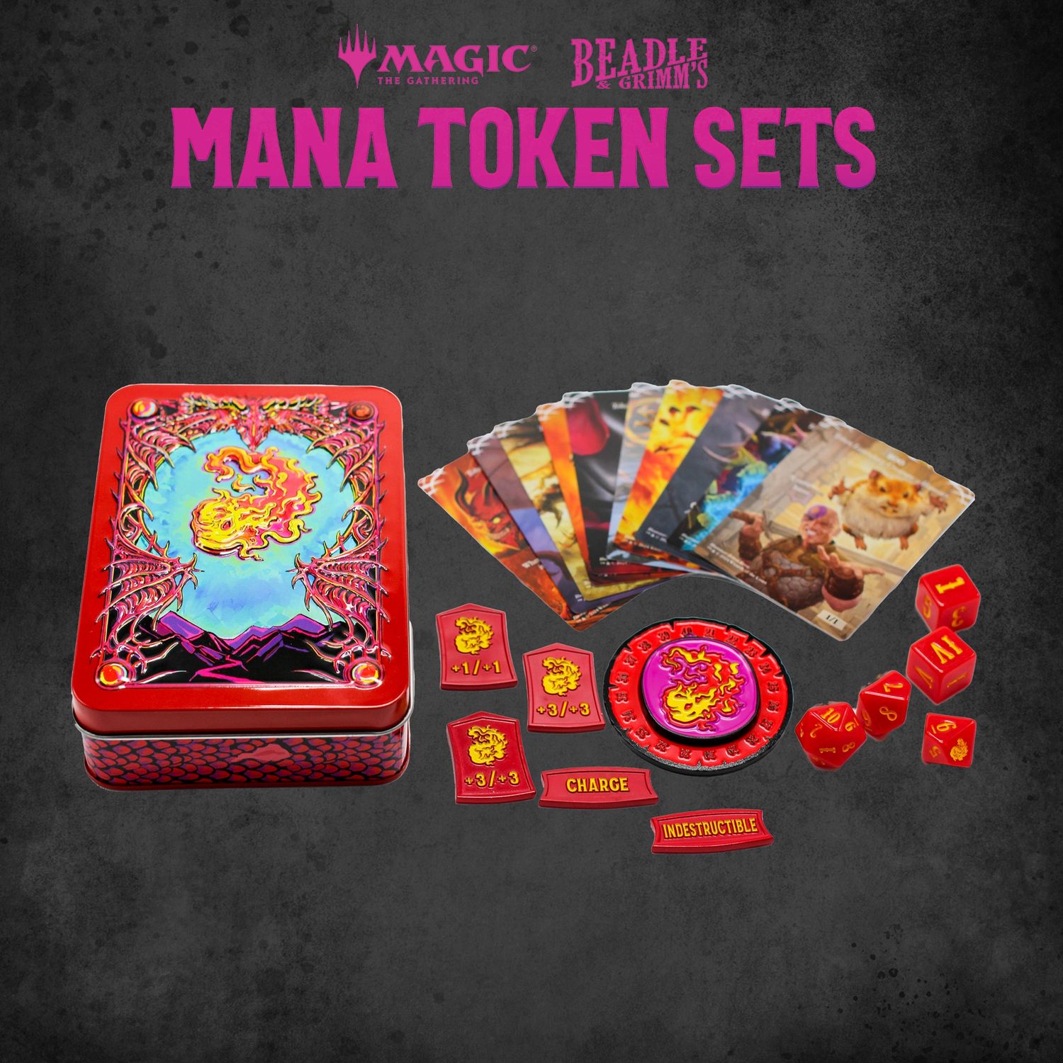 BEADLE &amp; GRIMM&#39;S MTG MANA TOKEN SET RED