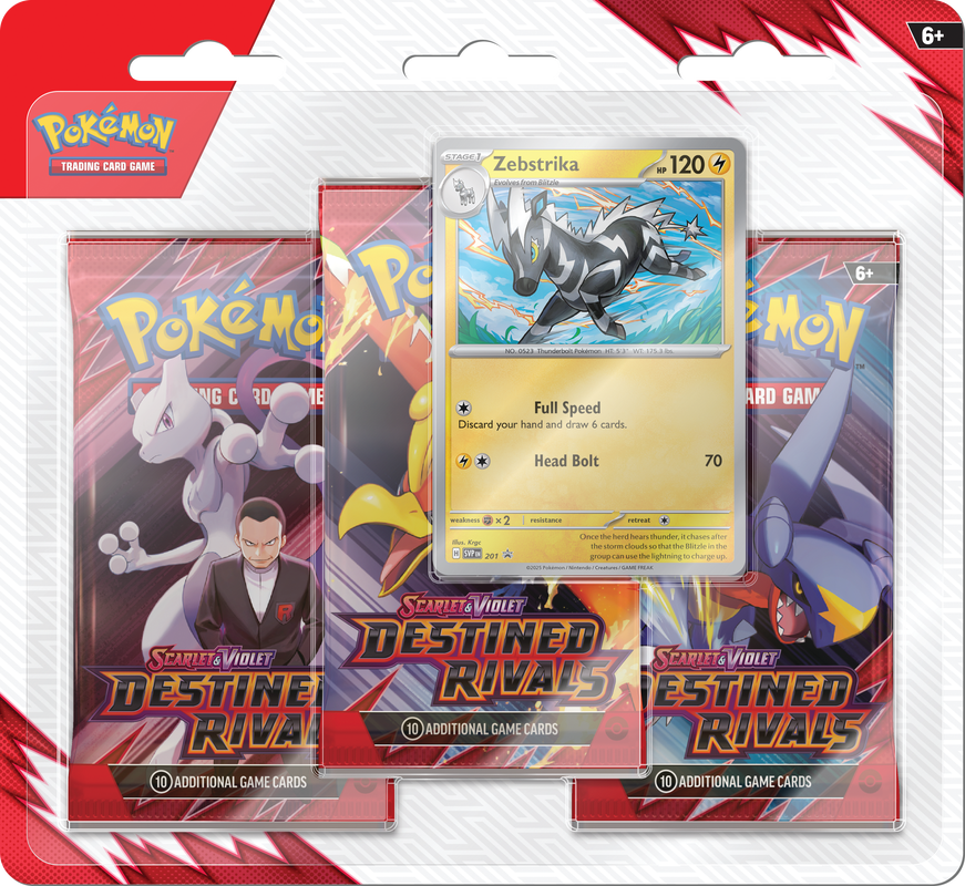 POKEMON SV10 DESTINED RIVALS 3PK  BLISTER - ZEBSTRIKA