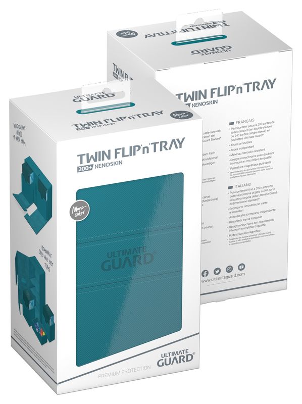 ULTIMATE GUARD TWIN FLIP N TRAY DECK CASE MONOCOLOR PETROL 200+