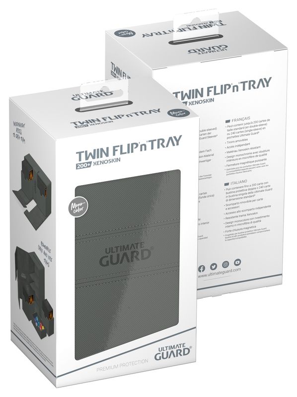ULTIMATE GUARD TWIN FLIP N TRAY DECK CASE MONOCOLOR GREY 200+