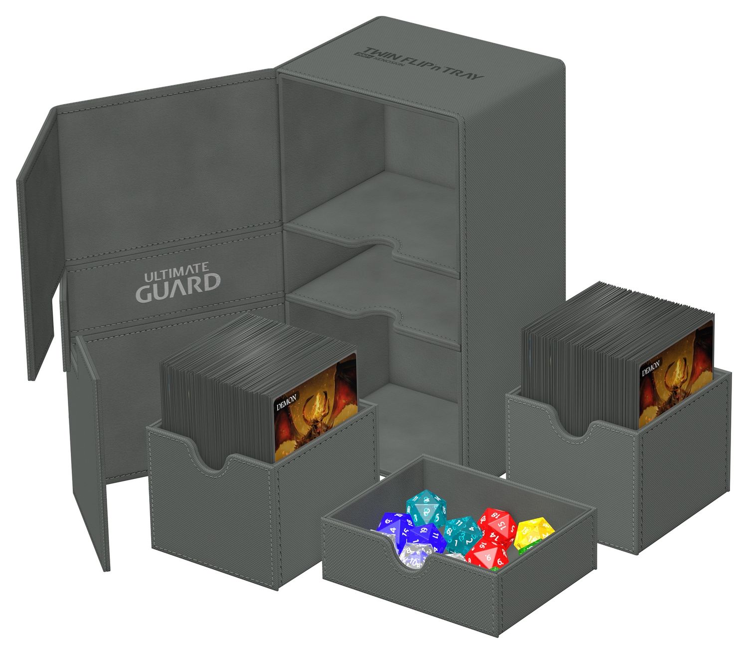 ULTIMATE GUARD TWIN FLIP N TRAY DECK CASE MONOCOLOR GREY 200+