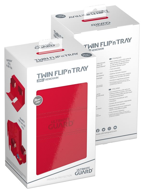 ULTIMATE GUARD TWIN FLIP N TRAY DECK CASE MONOCOLOR RED 200+