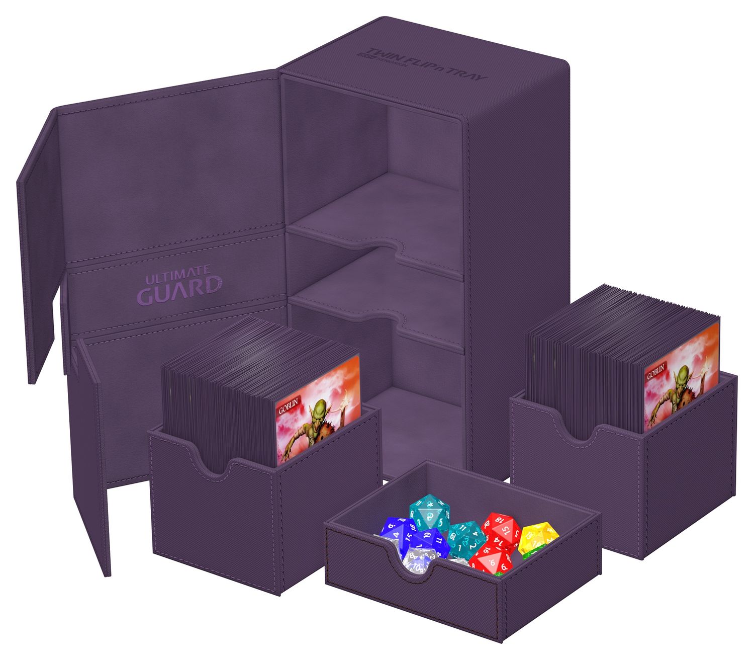 ULTIMATE GUARD TWIN FLIP N TRAY DECK CASE MONOCOLOR PURPLE 200+