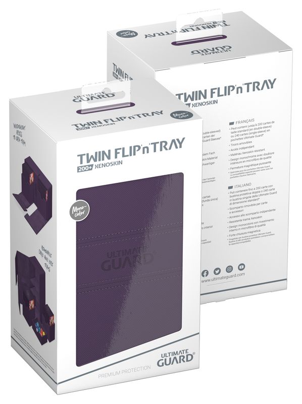 ULTIMATE GUARD TWIN FLIP N TRAY DECK CASE MONOCOLOR PURPLE 200+