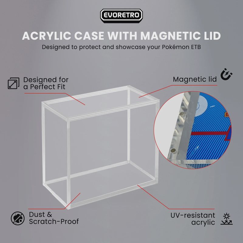 EVORETRO POKEMON ACRYLIC CASE ETB WITH MAGNETIC LID