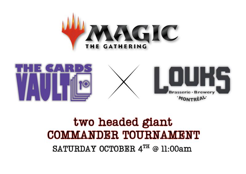 The Cards Vault x Louks Pub - Power Level 3 - TWO-HEADED GIANT COMMANDER Tournament - October 4th @11:00am