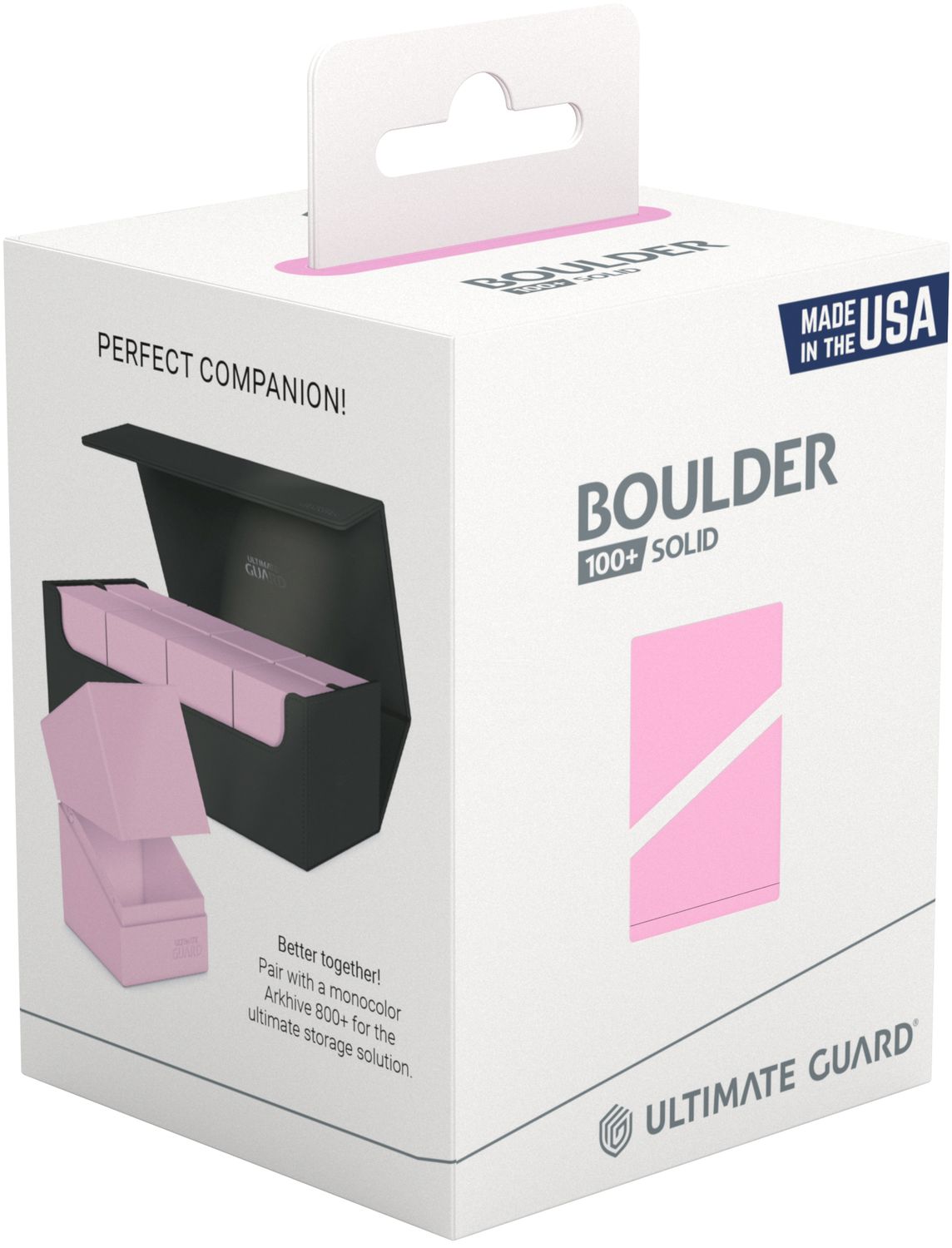 ULTIMATE GUARD DECK CASE BOULDER 100+ PASTEL SOLID  CANDY PINK