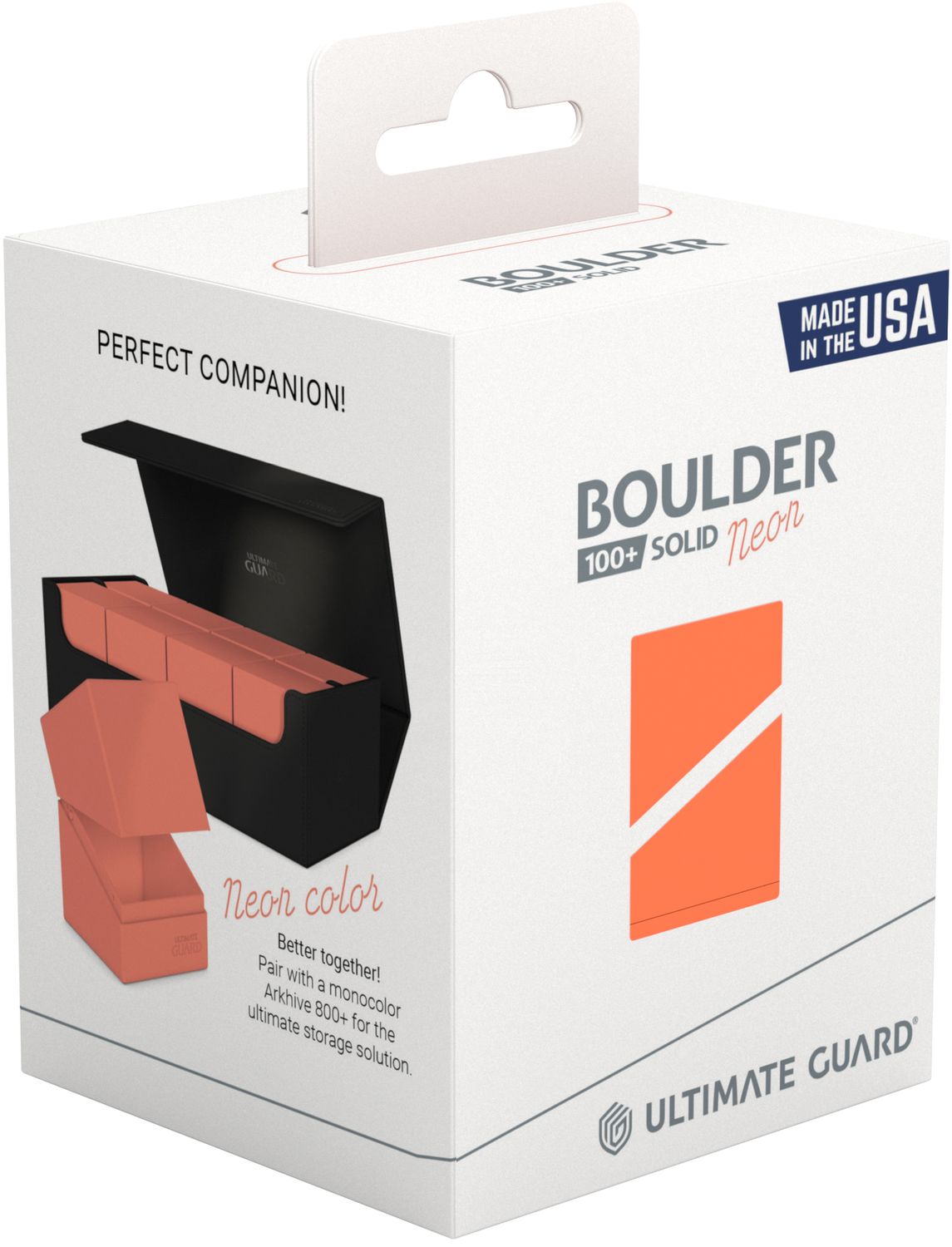 UlLTIMATE GUARD DECK CASE BOULDER 100+ NEON ORANGE