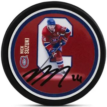 UDA NICK SUZUKI AUTO MONTREAL CANADIENS CAPTAIN HOCKEY PUCK