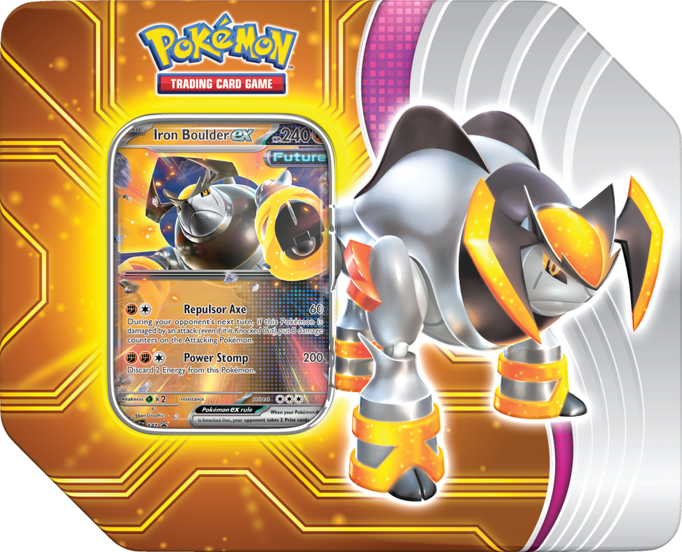 POKEMON PARADOX DESTINIES TIN - IRON BOULDER EX