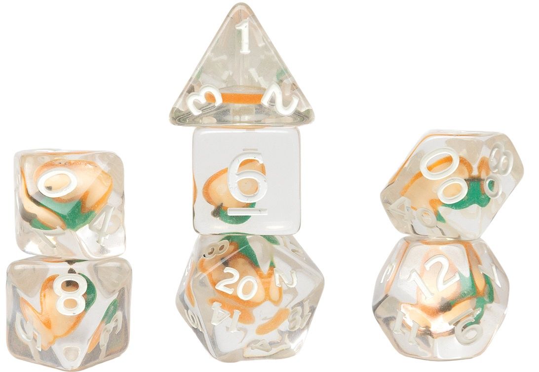 SIRIUS DICE - FRUIT SLICE PEACH 7-DIE SET