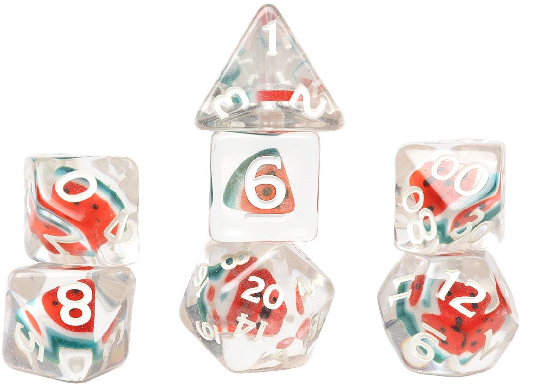 SIRIUS DICE - FRUIT SLICE WATERMELON 7-DIE SET