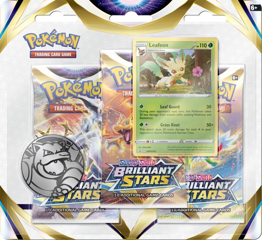 POKEMON BRILLIANT STARS 3PK BLISTER - LEAFEON