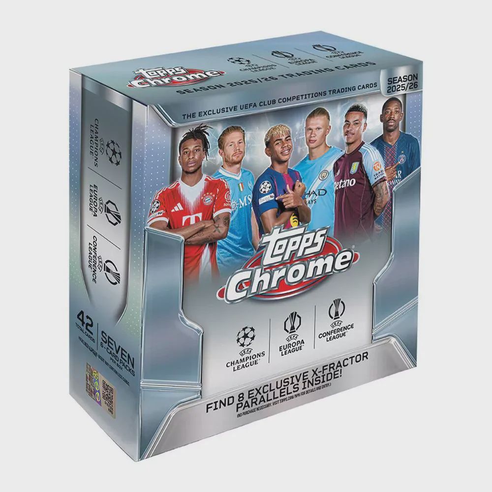 2025-26 SOCCER TOPPS CHROME UEFA CLUB COMPETITIONS MEGA BOX