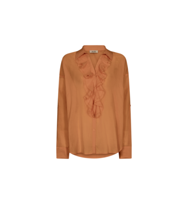 Mos Mosh jelena voile shirt bruin Mos Mosh jelena voile shirt bruin