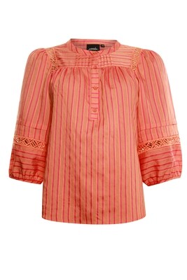 Poools striped blouse oranje Poools striped blouse oranje