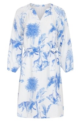 Smashed Lemon safari blue dress blauw Smashed Lemon safari blue dress blauw